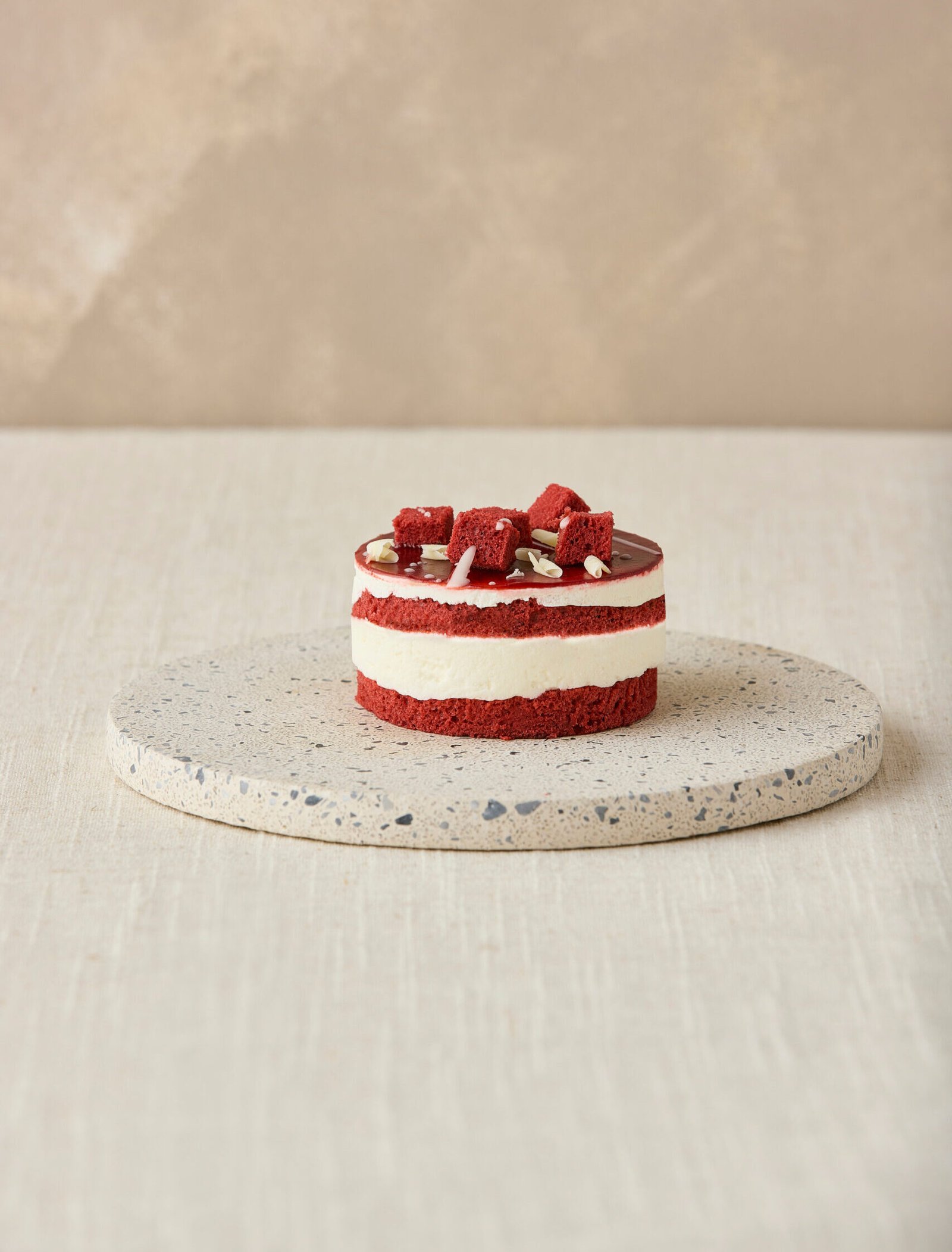 Layered strawberry cake with fresh berries