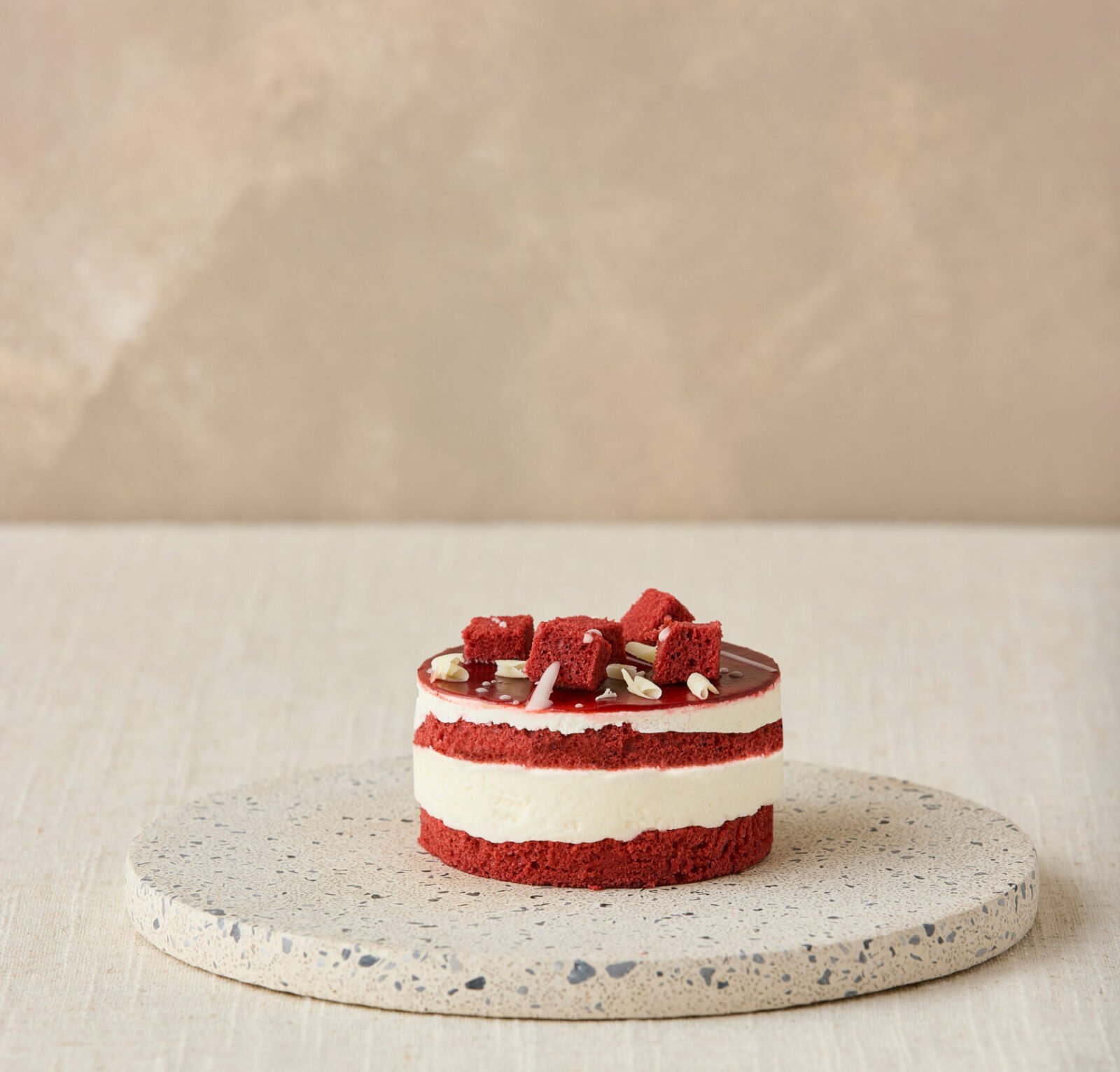 Layered strawberry cake with fresh berries